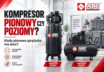 Kompresor pionowy czy poziomy – kiedy pionowa sprężarka ma sens?